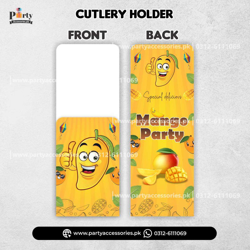 Mango Party Theme cutlery holders for decoration