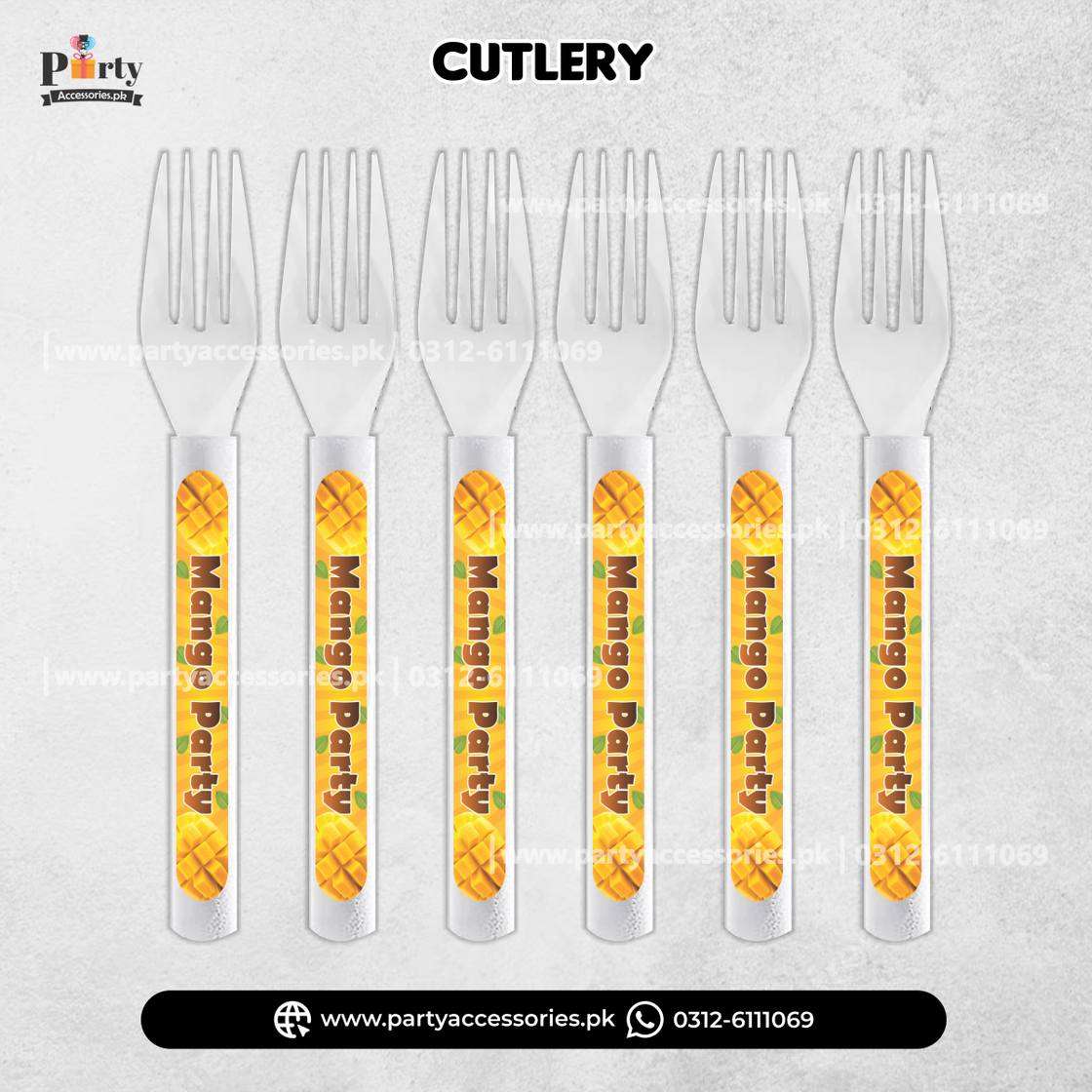Mango party theme disposable fork 