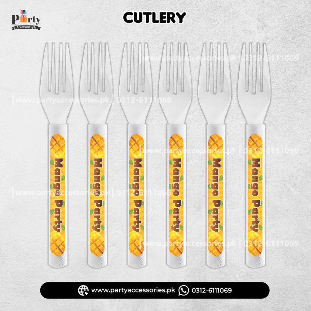 Mango party theme disposable fork 