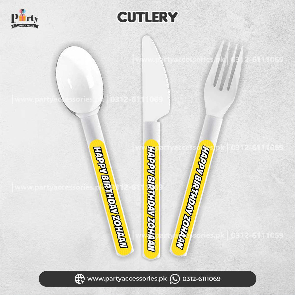 tom and jerry theme customized birthday party cutlery set 