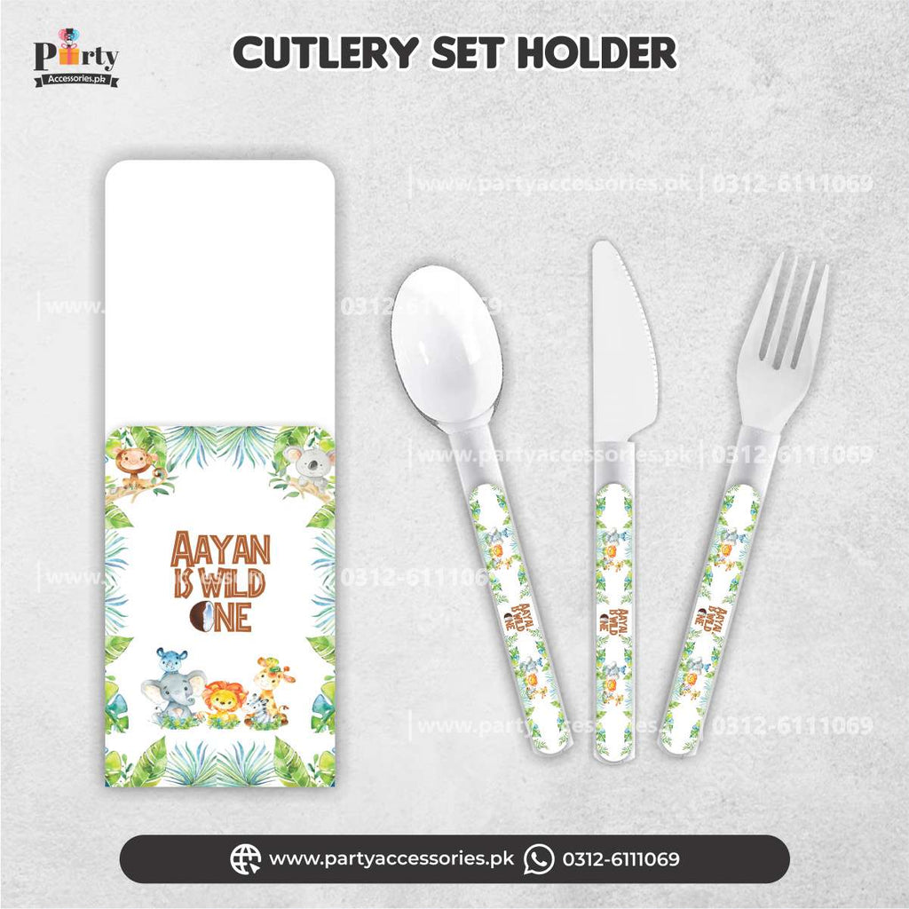 Wild One Theme Customized Disposable Cutlery Set for Birthday Table Decoration (Pack of 6)