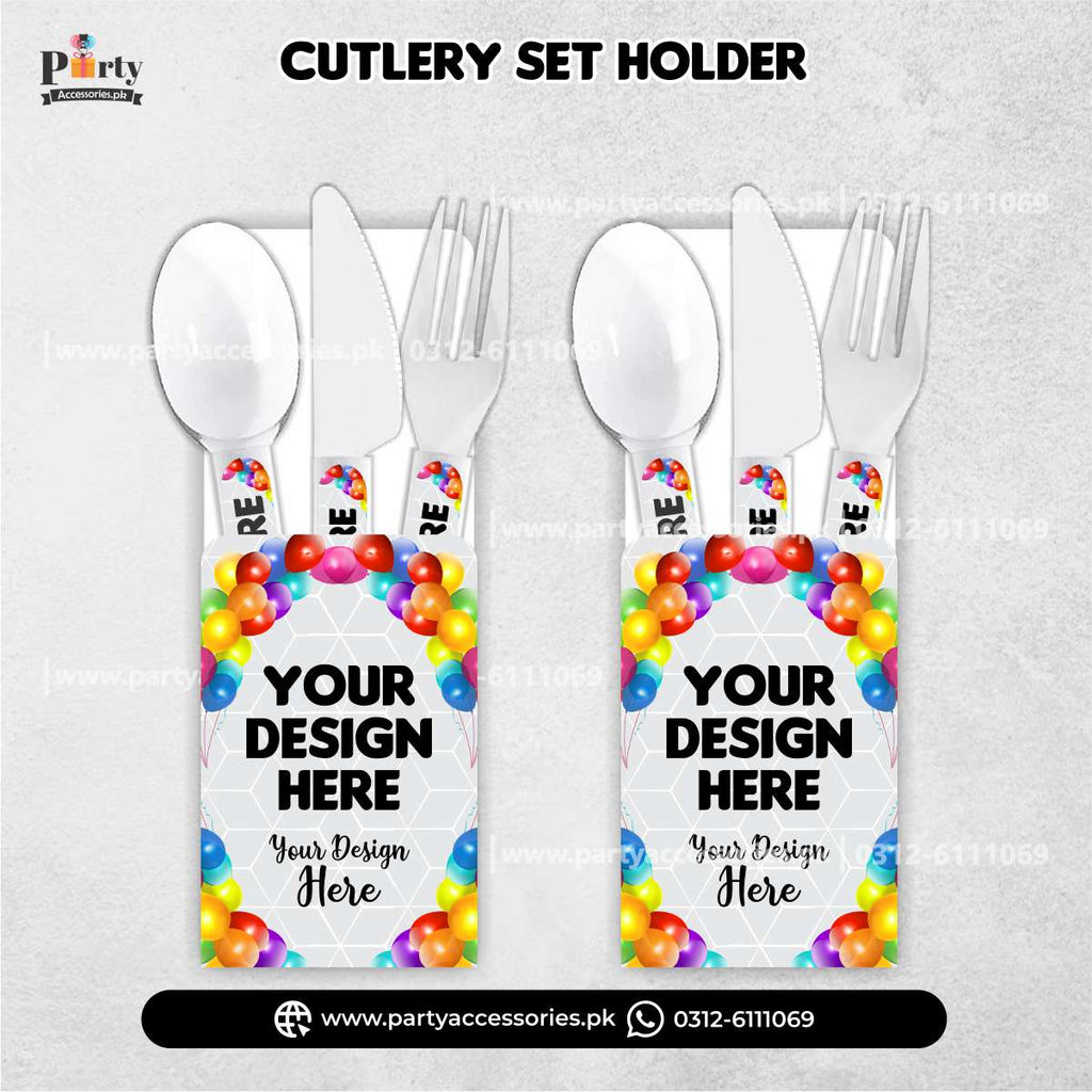 Disposable Cutlery Set with Customized Holders