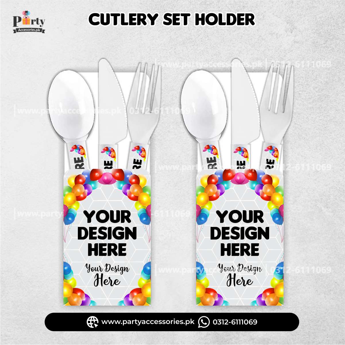 Disposable Cutlery Set with Customized Holders