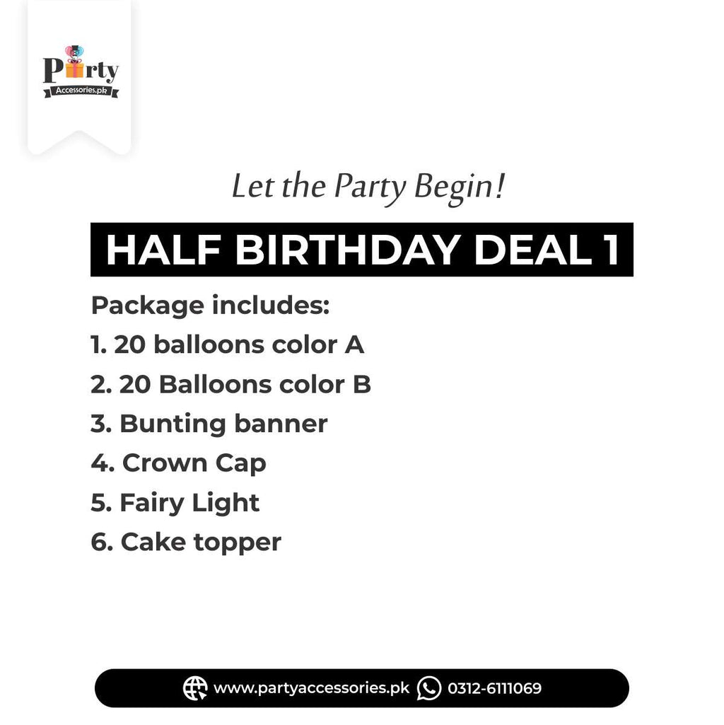 half birthday party deal set for baby girl 