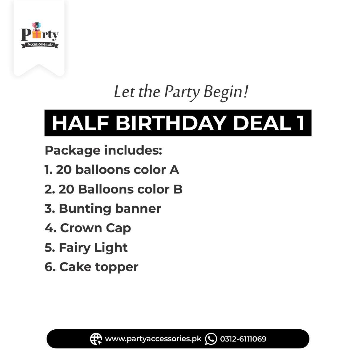 half birthday party deal set for baby girl 