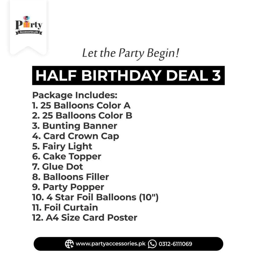 half birthday deal set for boy birthday party 