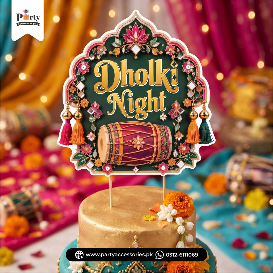Dholki Night Cake Topper