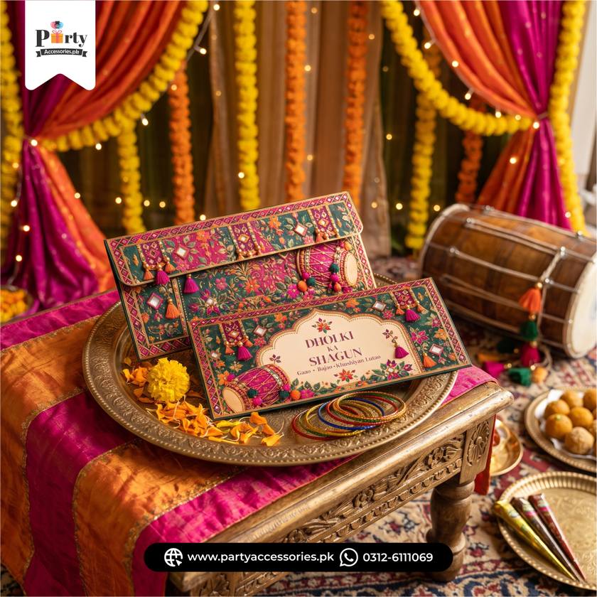 Dholki Theme Customized Money Envelopes – Traditional Designs