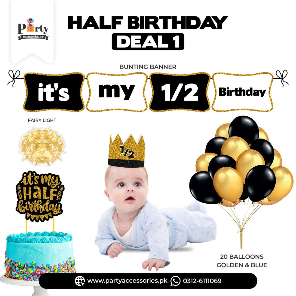 half birthday deal set price in black color 