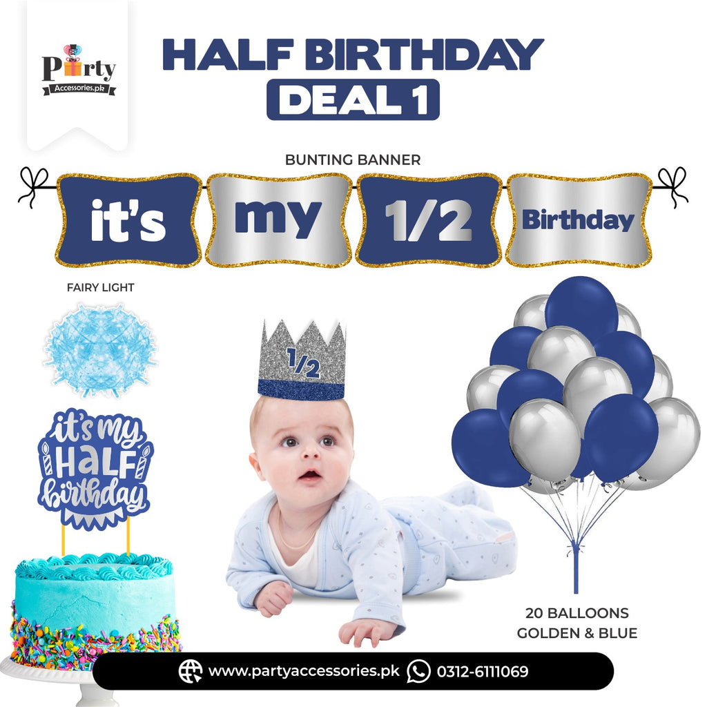 Half Birthday Package deal 1 for baby boy birthday decoratons