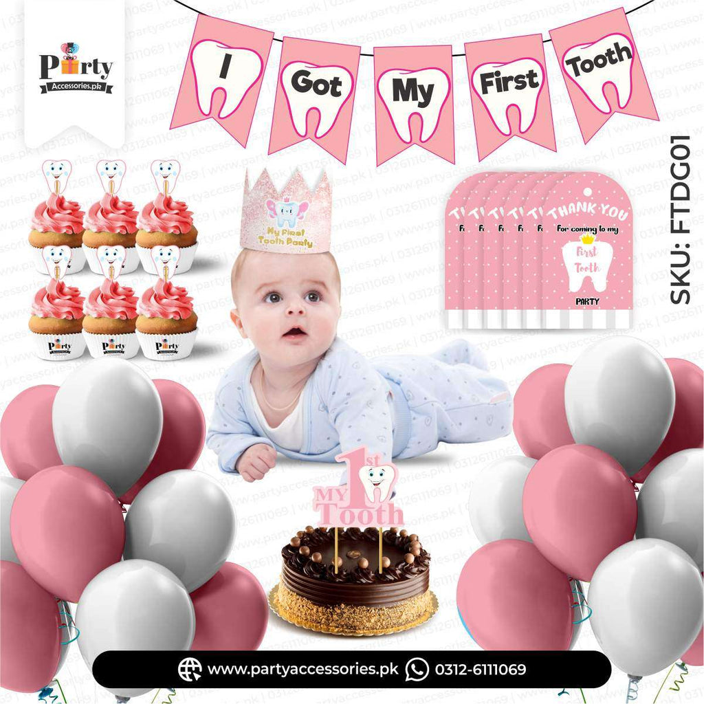 first tooth party theme set | first tooth party ideas