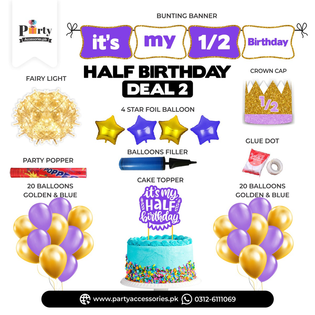 half birthday deal 2 purple color for birthday girl 