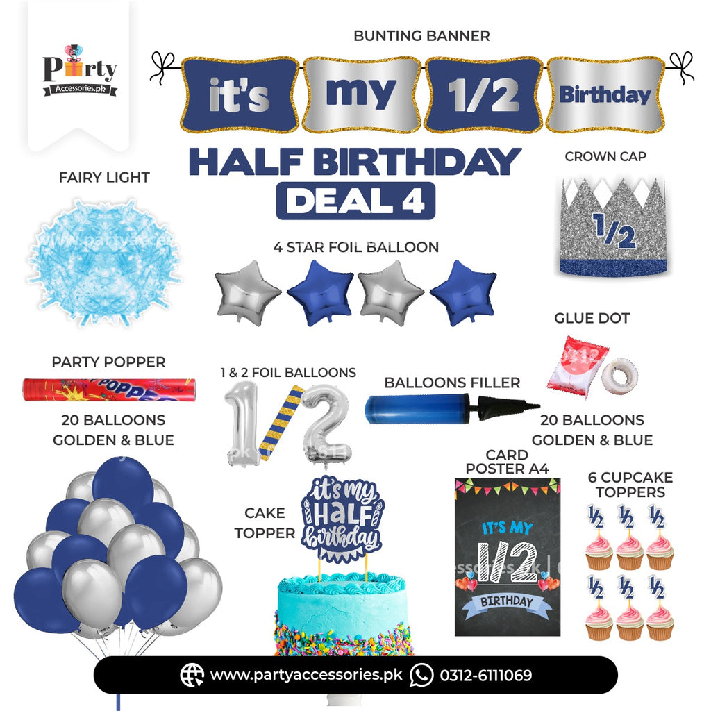 HALF BIRTHDAY DEAL SET PRICE BLUE SILVER 