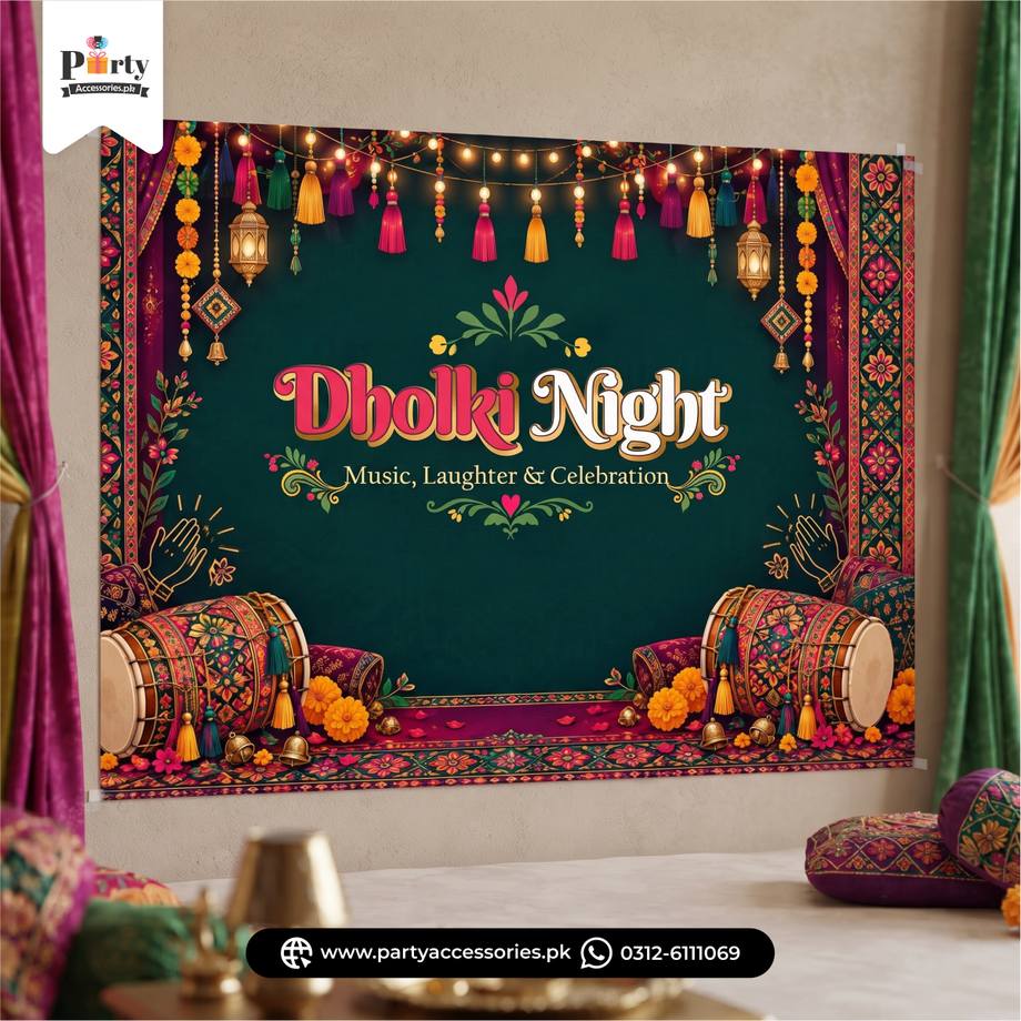 Dholki Night Party Wall Decoration Backdrop 