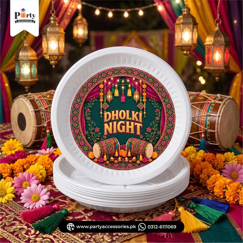 Dholki Night Disposable Plates 