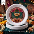 Customized Dholki Theme Disposable Plates with Sticker Labels