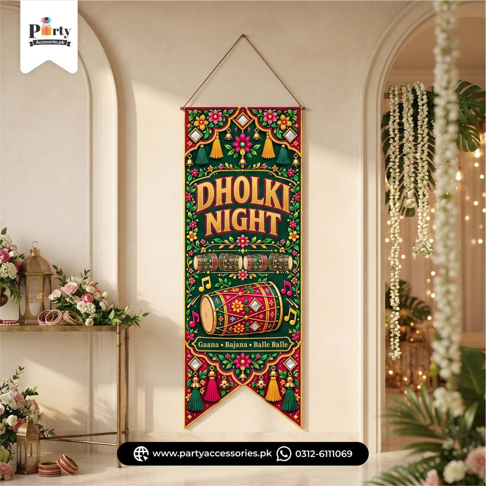 Dholki Night Decoration Roman Banner