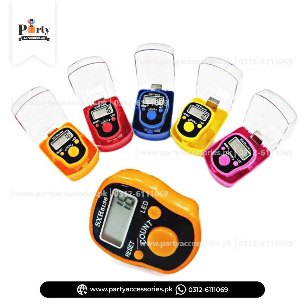 Zikar Tasbeeh digital counter with LED | Pack of 6 pcs (multi colored)