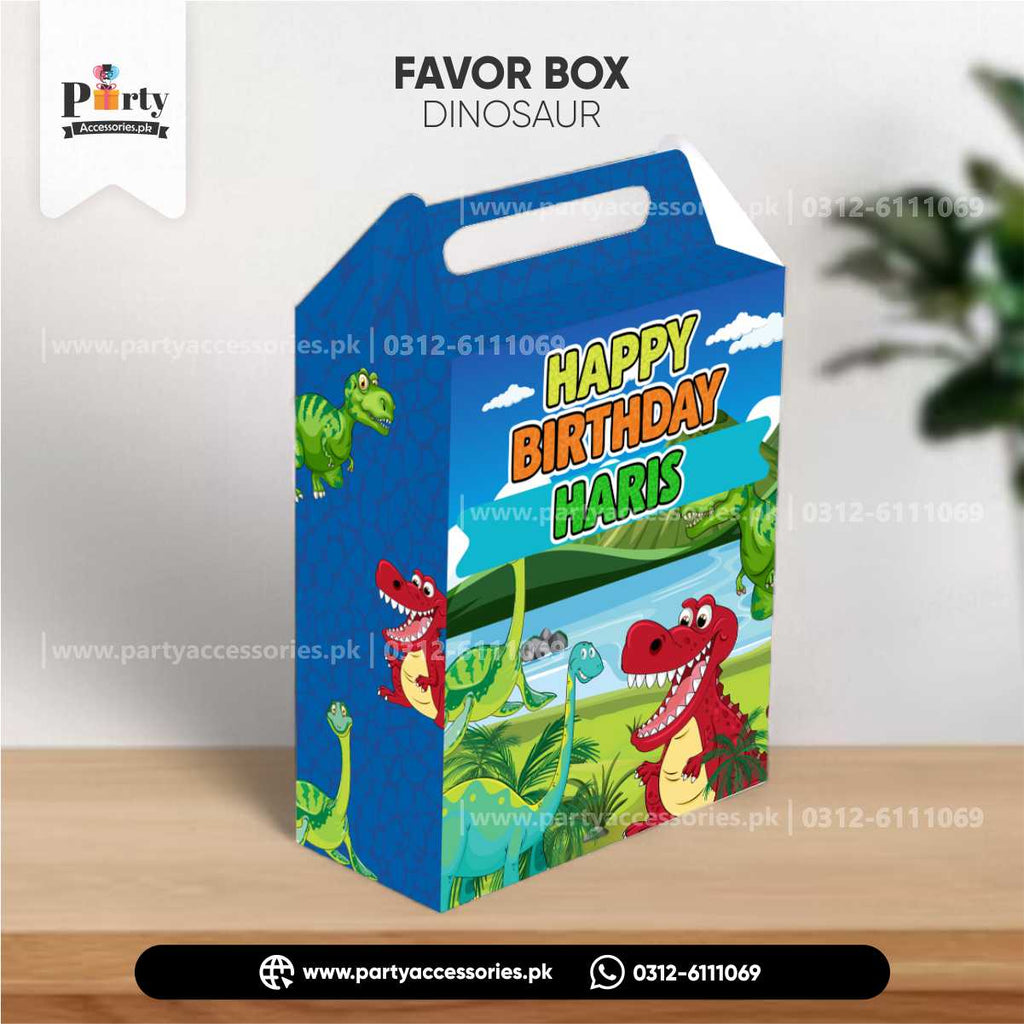 Dinosaur Theme | Customized Favor / Goody Boxes With Handle (Pack of 6)