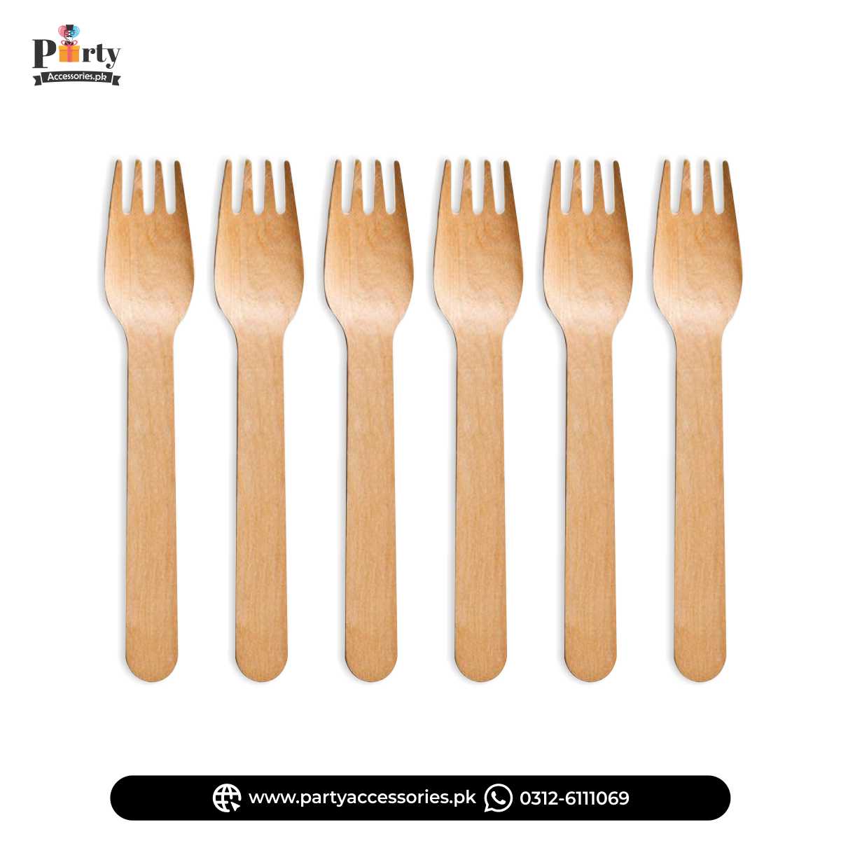 Wooden Disposable Froks for Party Dinner Decoration