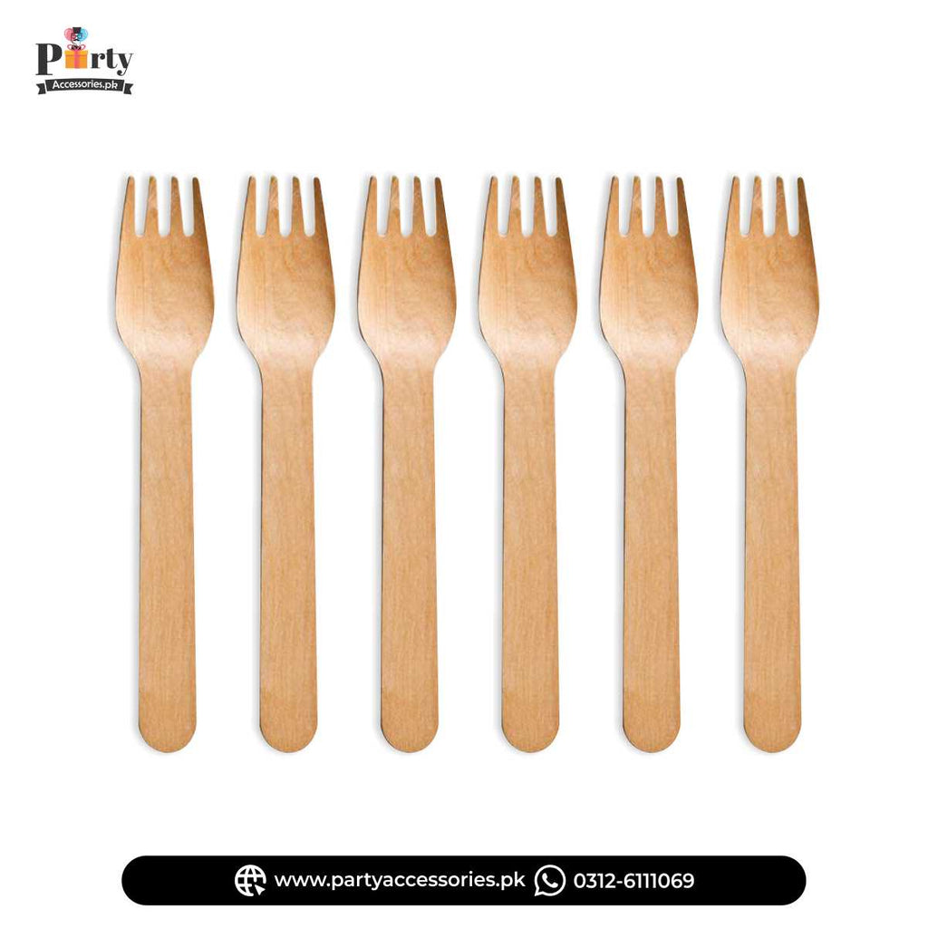 Wooden Disposable Froks for Party Dinner Decoration