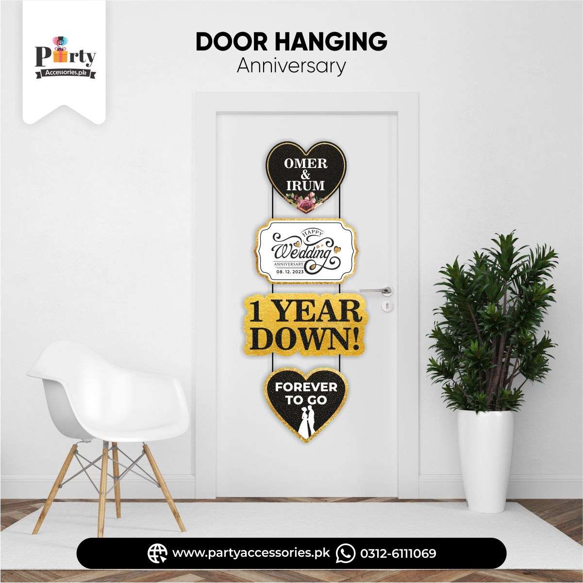 wedding anniversary wall door hanging