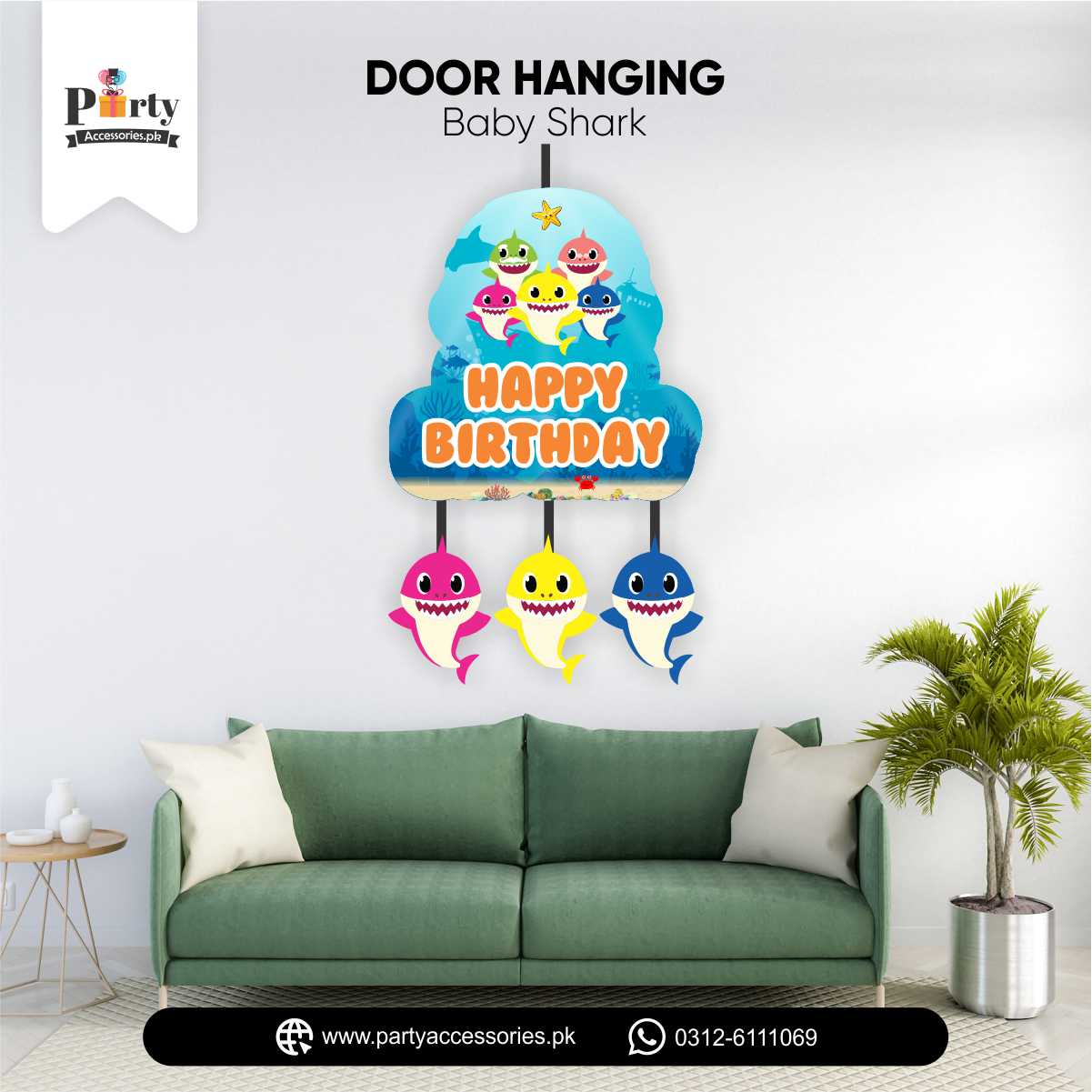 Customized wall decoration in Baby shark theme 