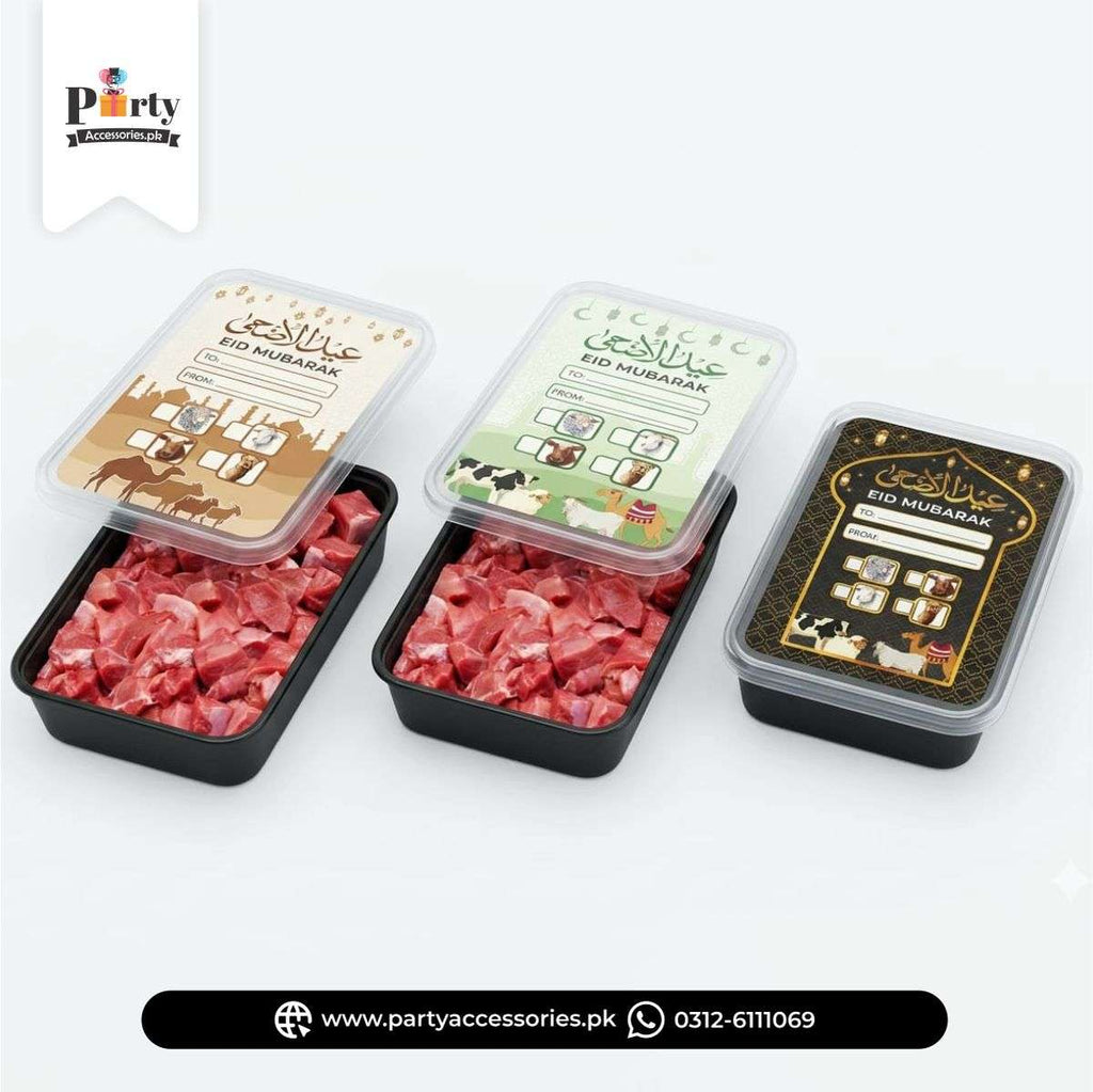 Eid ul Adha Meat distribution boxes with sticker labels | Pack of 12 | Eid al adha meat boxes
