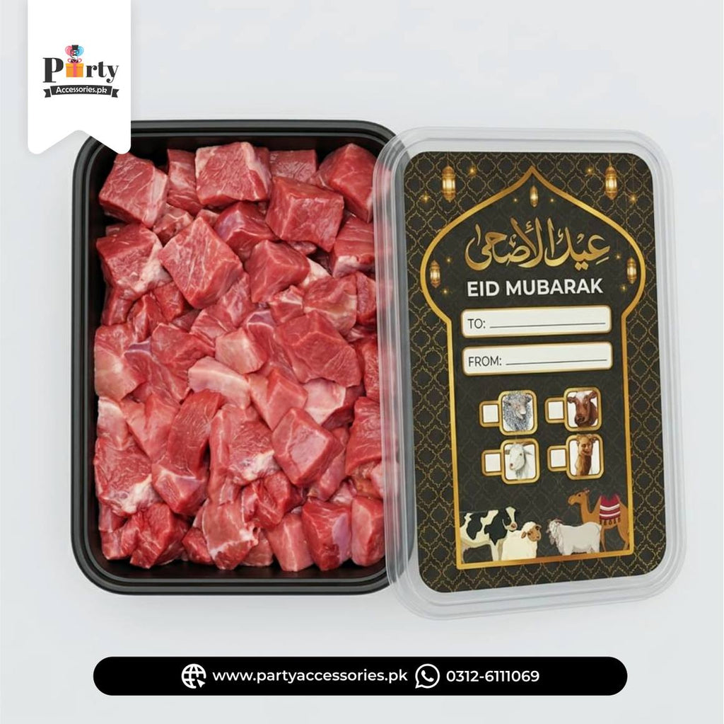 Eid ul Adha Meat distribution boxes with sticker labels | Pack of 12 | Eid al adha meat boxes