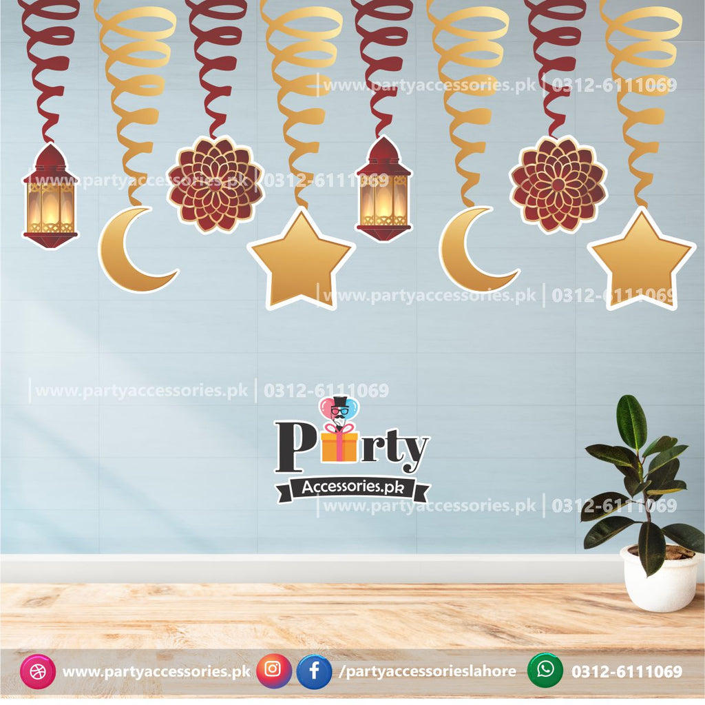 Eid Mubarak Spiral Hanging swirls for decorations 