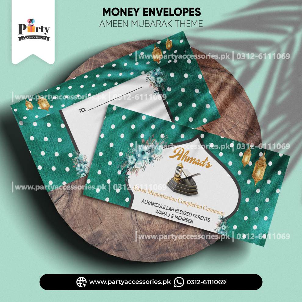 Customized Money Envelops for Ameen Mubarak 