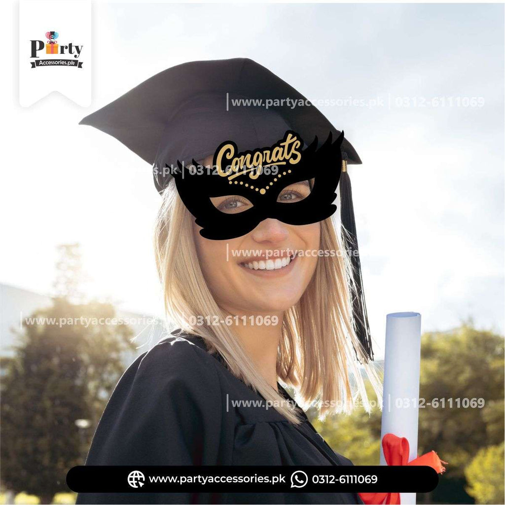 Graduation theme party eye face masks | Pack of 6 pcs