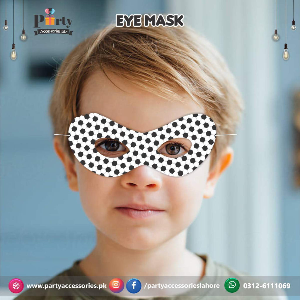Football theme birthday party face masks | Pack of 6 eye masks in football theme