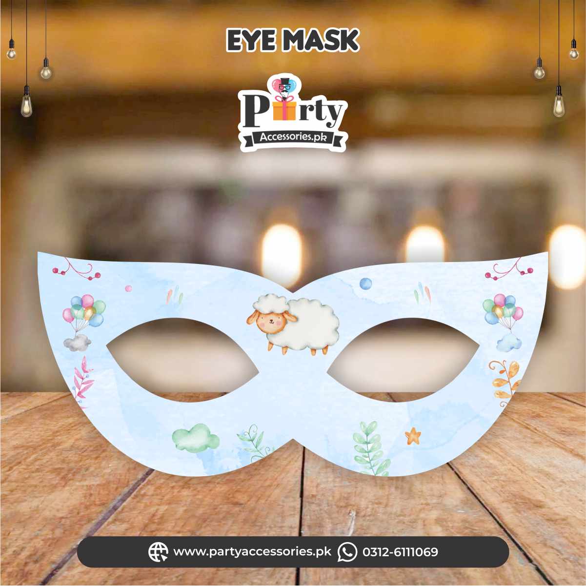 Aqeeqa celebration |eye face masks | Pack of 6 pcs for boy Aqiqah