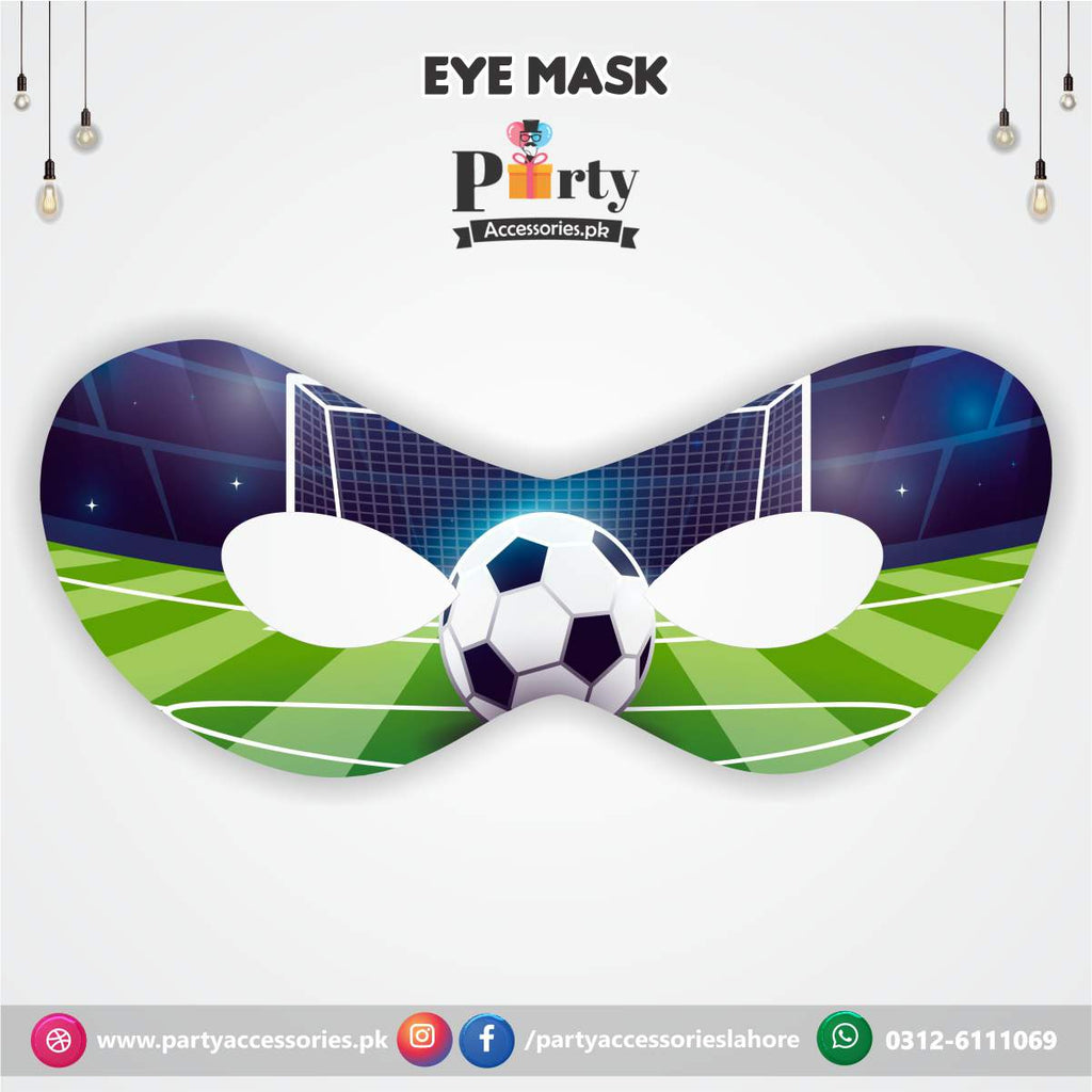 Football theme birthday party face masks | Pack of 6 eye masks in football theme