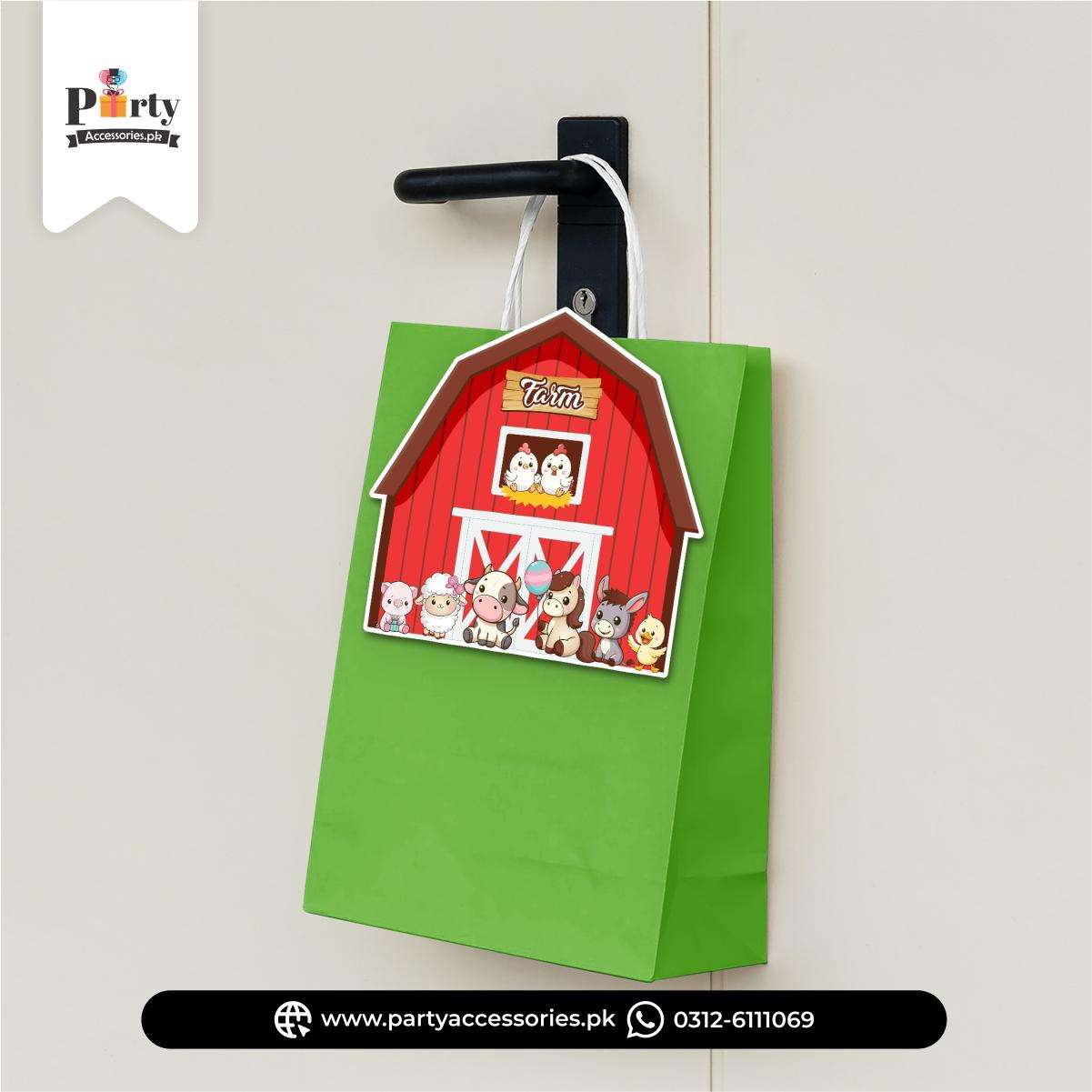 Birthday Cutout Goody Bags | Premium Party Favors Farm Animals Theme 