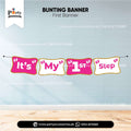its my first step pink banner 