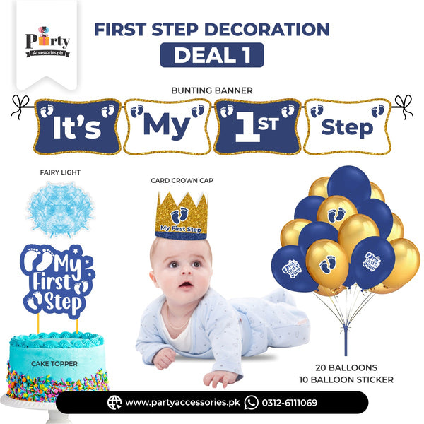 baby first step deal 1 for boy shoot decorations 
