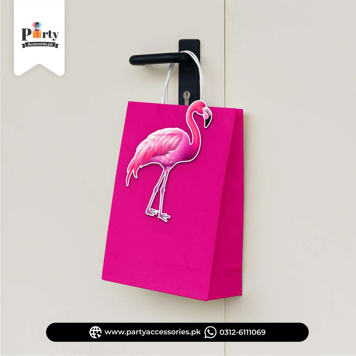 Flamingo Theme Birthday Cutout Goody Bags | Premium Party Favors