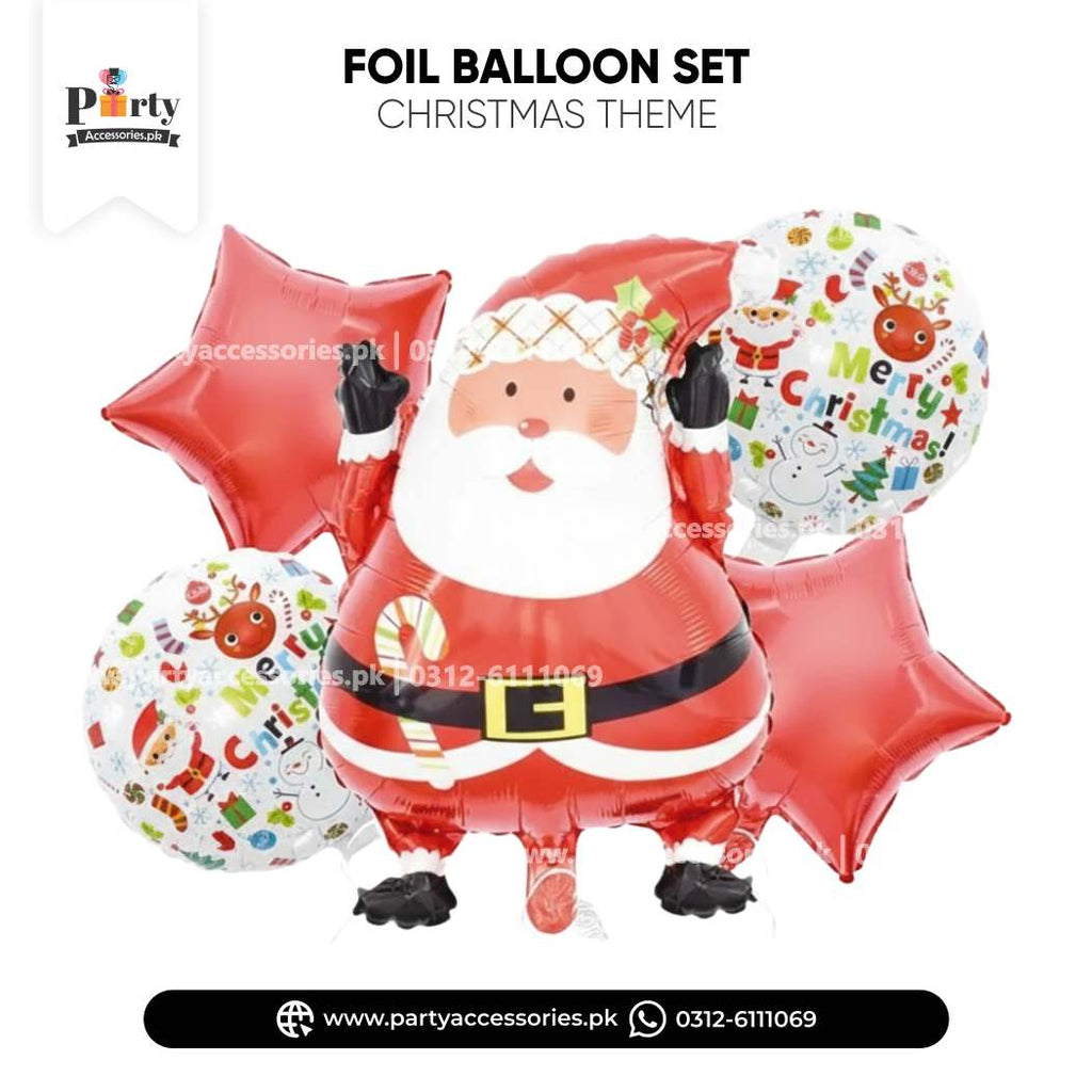 Christmas decorations foil balloons set