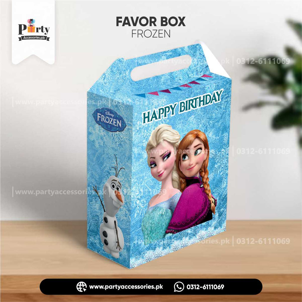 Frozen Elsa Theme Customized Handle Goody Boxes | Custom Party Favor Boxes 