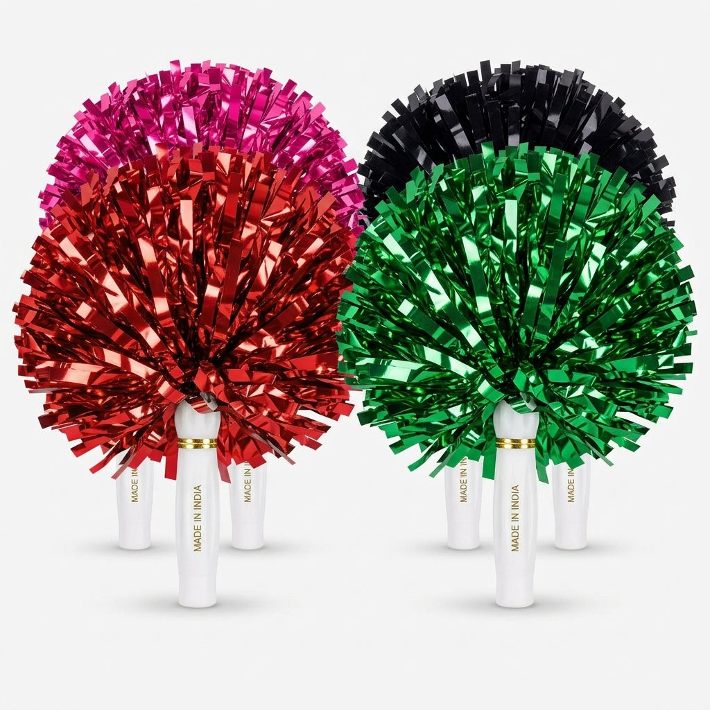 Cheerleading Pom Poms – Shiny Party & Sports Cheer Props