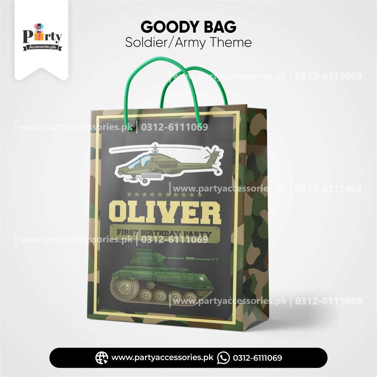 army soldier theme customized goody bags 