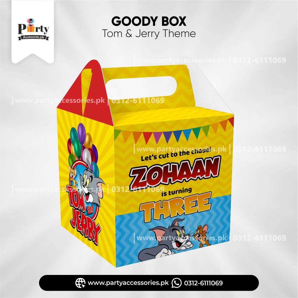 tom and jerry theme birthday party customized favor / goody boxes 
