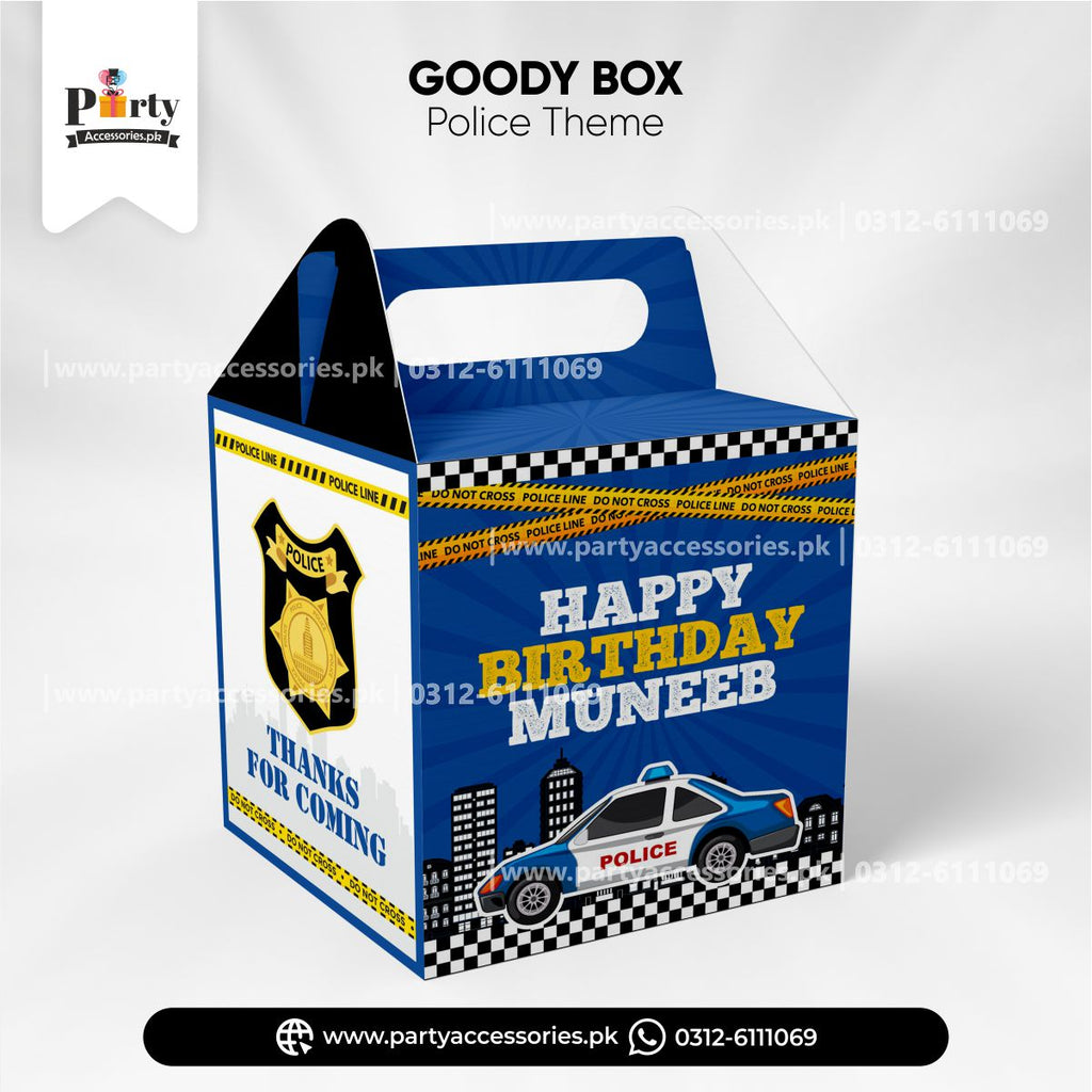 POLICE THEME BIRTHDAY PARTY GOODY / FAVOR BOXES 