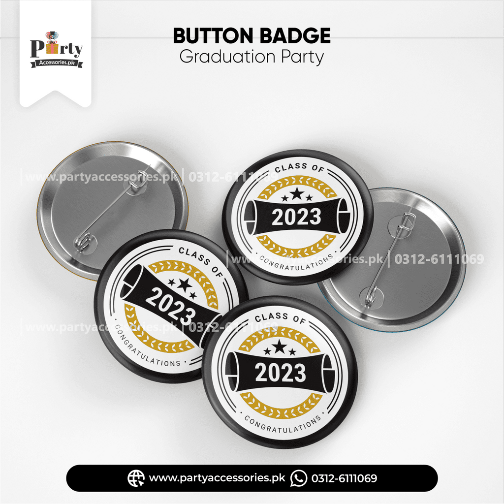 Graduating Badges Graduation party theme customized button badges (pack of 6 ...