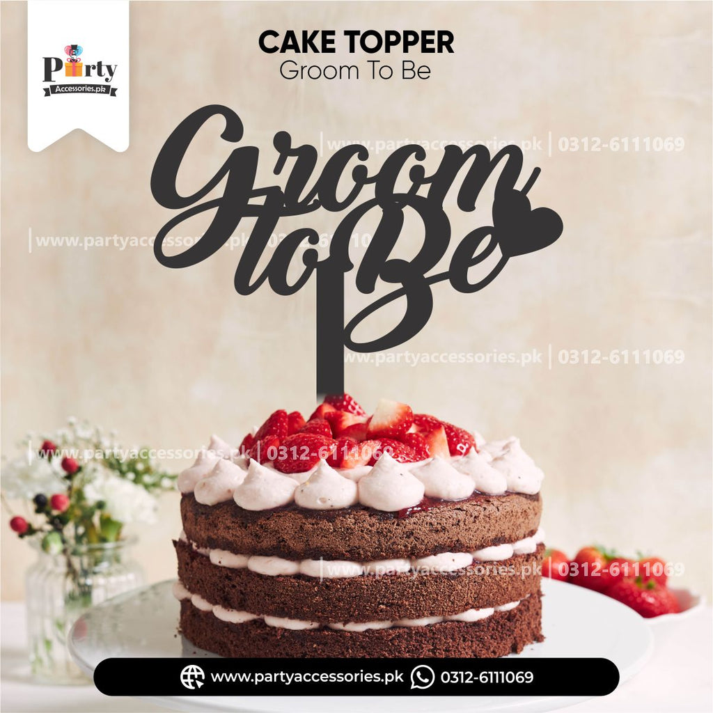 groom to be cake topper black 