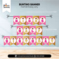 half birthday theme customized bunting banner 