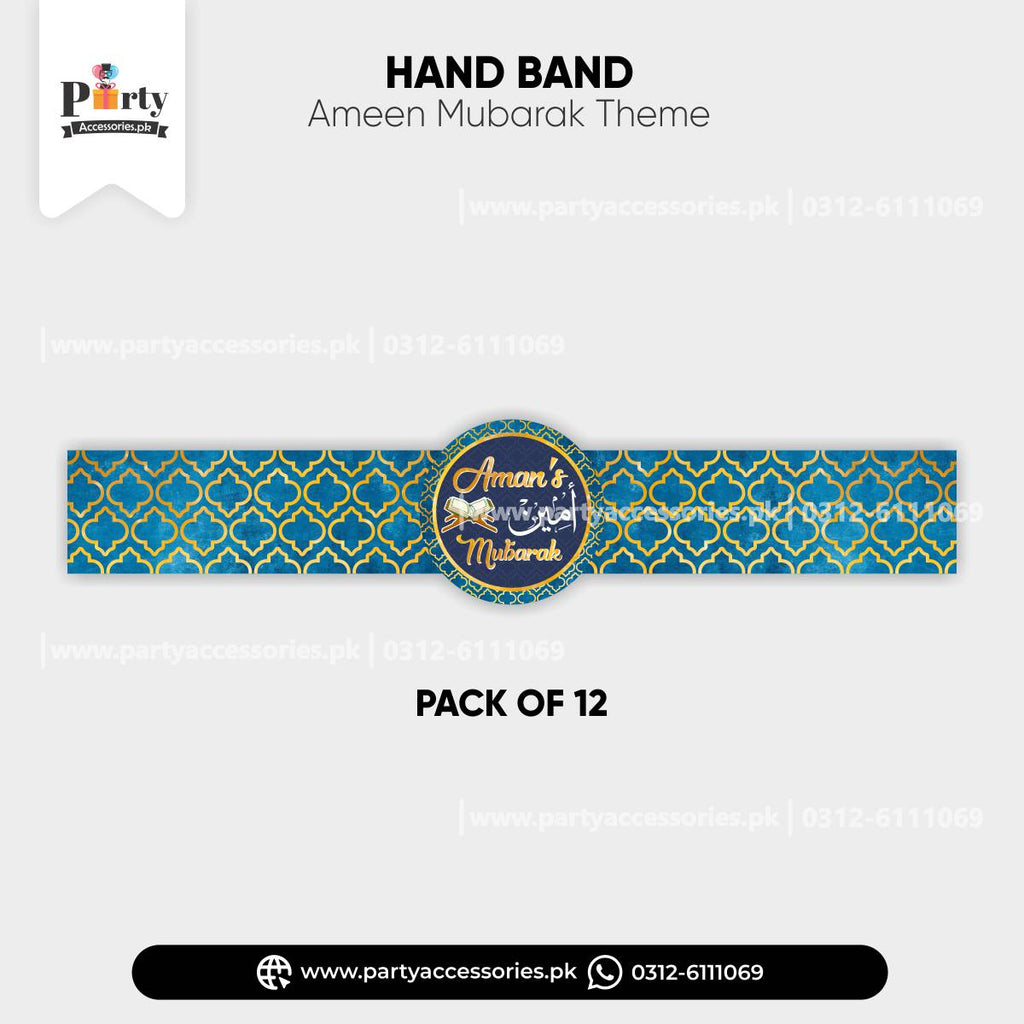 Ameen Mubarak Celebration Customized Hand / Wrist Band (Pack of 12)