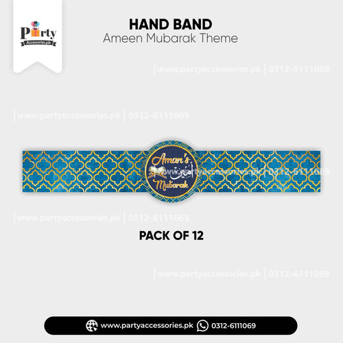 Ameen Mubarak Celebration Customized Hand / Wrist Band (Pack of 12)